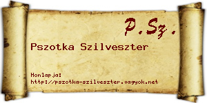 Pszotka Szilveszter névjegykártya